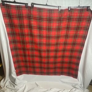 Vintage Red Green Plaid Tablecloth 52X Holiday Christmas Decor